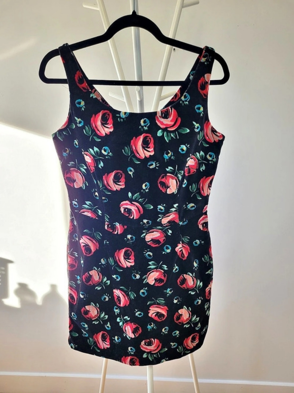 Esprit Floral Mini Dress in Black & Pink Size 9/10